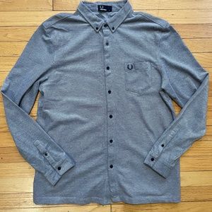 Fred Perry Pique Long Sleeve Button Down Shirt XL